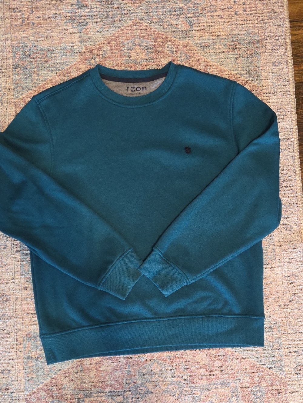 Izod Men's Teal/Deep Teal Crewneck Sweatshirt